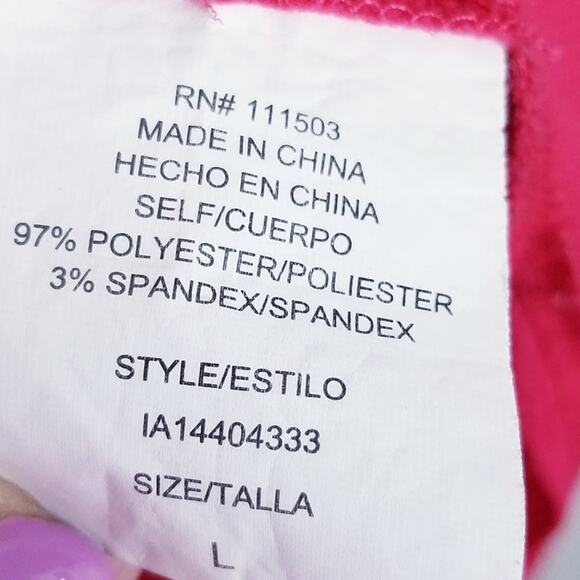 MERAKI Hi/Lo Sheath Dress Red Roll-Tab Sleeves Deep V-neck Belted - Size L - Picture 8 of 9